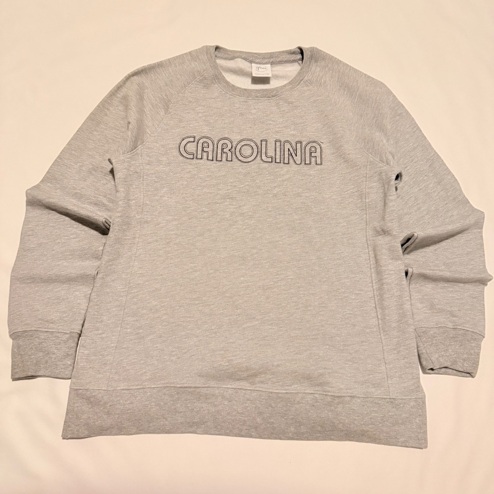 Gear For Sports Sweatshirt Women L Gray Carolina Embroidered Relaxed Crewneck